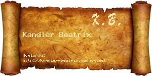 Kandler Beatrix névjegykártya